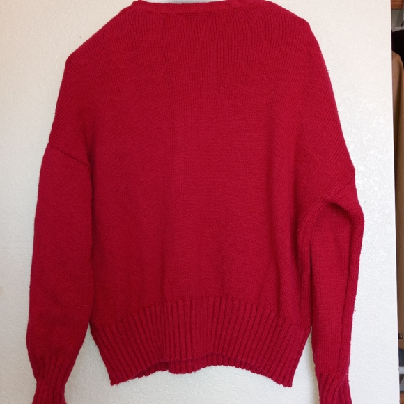 Women's sanctuary red/ cranberry sweater size large cotton and acrylic - Picture 2 of 6
